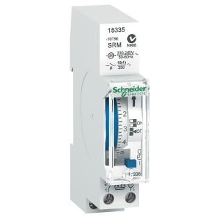 Schneider Electric 15335, Acti 9 IH, Elektromekanik Zaman Saati, 24 Saat Döngü, Rezervsiz, Tek Kanallı, A/K Kontak