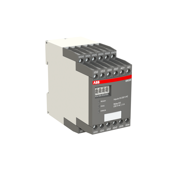 ABB 1SAJ622000R0102, DX122, UMC, Evrensel Motor Koruma Sistemi için Dijital Giriş-Çıkış Modülü, 8DI/4DO/1AO, 100-240 Volt AC/DC