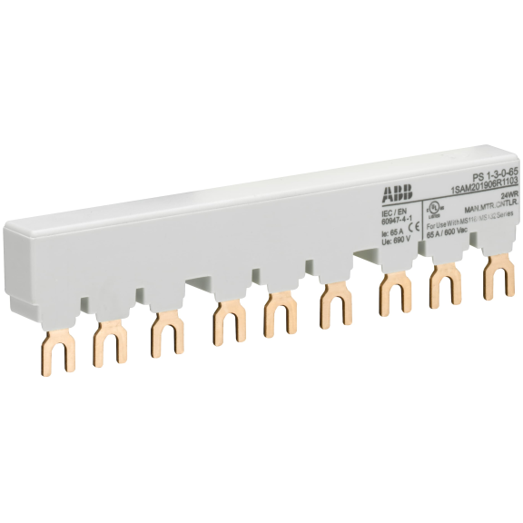 ABB 1SAM201906R1103, PS1-3-0-65, 3 Adet MS116-MS132-MO132 Motor Koruma Şalteri için Besleme Barası, 65 Amper