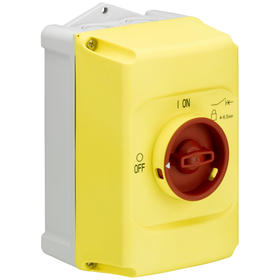 ABB 1SAM201911R1011, IB132-Y, MS Serisi, MS116-MS132-MO13 Motor Koruma Şalterleri için Boş Kutu, IP65, Sarı-Kırmızı