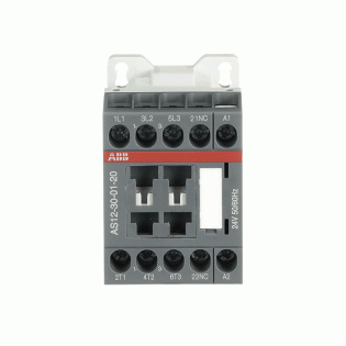 ABB 1SBL111001R2001, AS12-30-01, AS Serisi, 12 Amper, 5.5 kW, 3 Kutuplu, Mini Kontaktör, 24 Volt AC, 1NK