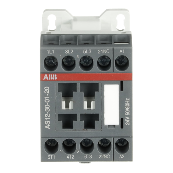 ABB 1SBL111001R2001, AS12-30-01, AS Serisi, 12 Amper, 5.5 kW, 3 Kutuplu, Mini Kontaktör, 24 Volt AC, 1NK