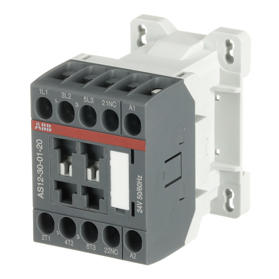ABB 1SBL111001R2001, AS12-30-01, AS Serisi, 12 Amper, 5.5 kW, 3 Kutuplu, Mini Kontaktör, 24 Volt AC, 1NK
