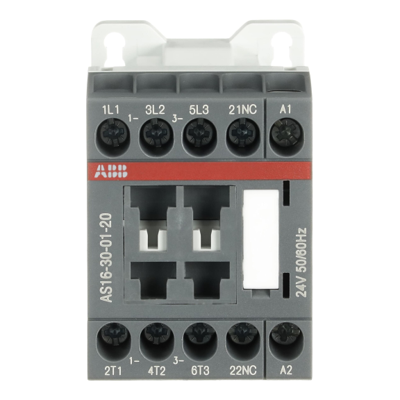 ABB 1SBL121001R2001, AS16-30-01, AS Serisi, 16 Amper, 7.5 kW, 3 Kutuplu, Mini Kontaktör, 24 Volt AC, 1NK
