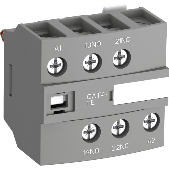 ABB 1SBN010151R1011, CAT4-11E, AF Serisi, AF26-AF65-30-00 Kontatörler İçin Besleme Terminalli Yardımcı Kontak Blok, 1NA+1NK