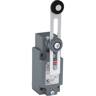 ABB 1SBV011151R1211, LS40M51B11, Komple Metal Nihayet Şalteri, Açısal Hareketli Kafa, Uzunluğu Ayarlanabilir Termoplastik Makaralı Kol, 1NA+1NK