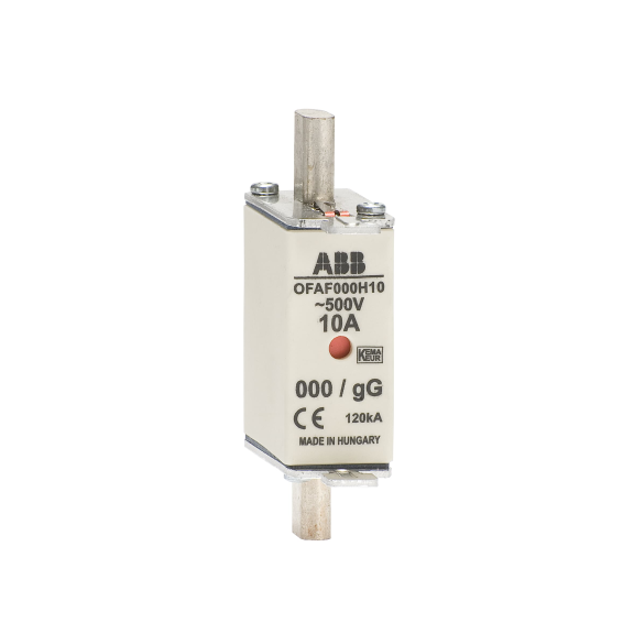 ABB 1SCA022627R0580, OFAF000H10, 10 Amper, gG Tipi, Çift Göstergeli, Bıçaklı Sigorta, NH000
