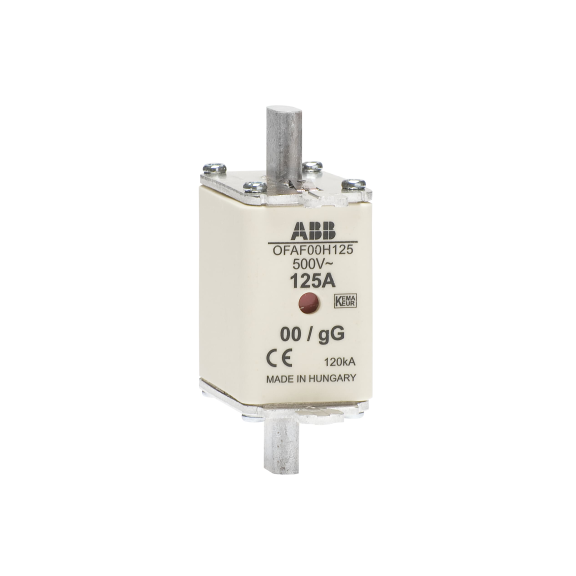 ABB 1SCA022627R1630, OFAF00H125, 125 Amper, gG Tipi, Çift Göstergeli, Bıçaklı Sigorta, NH00