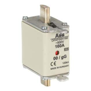 ABB 1SCA022627R1710, OFAF00H160, 160 Amper, gG Tipi, Çift Göstergeli, Bıçaklı Sigorta, NH00