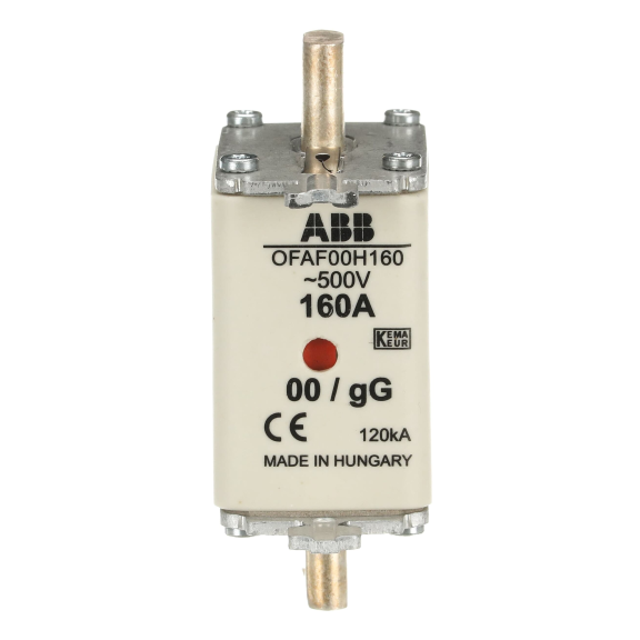 ABB 1SCA022627R1710, OFAF00H160, 160 Amper, gG Tipi, Çift Göstergeli, Bıçaklı Sigorta, NH00