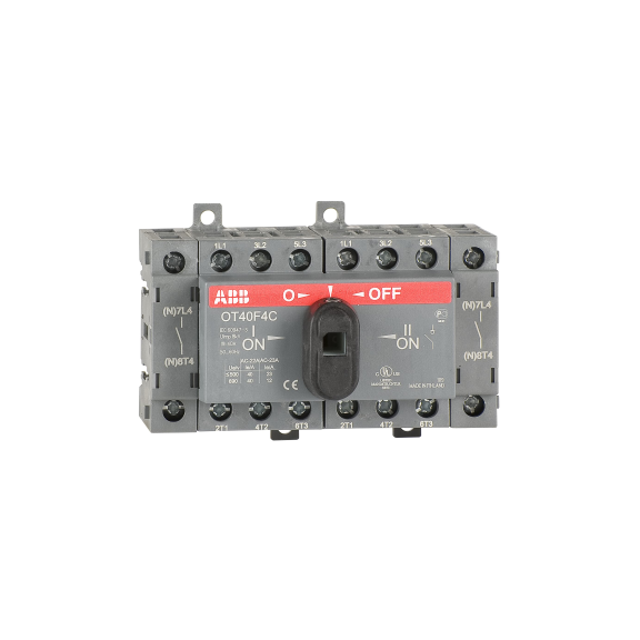 ABB 1SCA104934R1001, OT40F4C, 40 Amper, 4 Kutuplu, Manuel Transfer Şalteri, 1-0-2 Konumlu