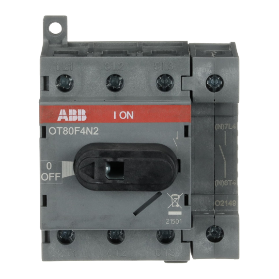 ABB 1SCA105413R1001, OT80F4N2, OT Serisi, 80 Amper, 4 Kutuplu, Sigortasız Yük Ayırıcı, 2.1kA