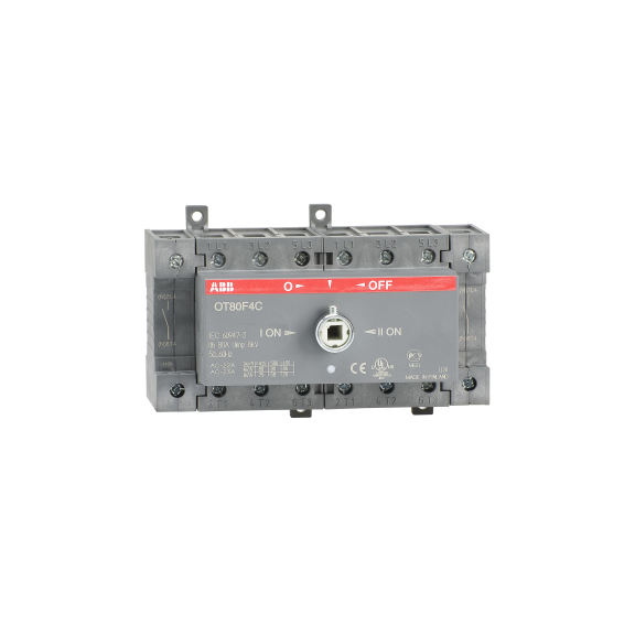 ABB 1SCA105418R1001, OT80F4C, 80 Amper, 4 Kutuplu, Manuel Transfer Şalteri, 1-0-2 Konumlu