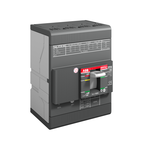 ABB 1SDA067441R1, Tmax XT, 56-80 Amper, 4 Kutuplu, 50 kA, Kompakt Şalter, XT1S 160, TMD, In=80A, 4p