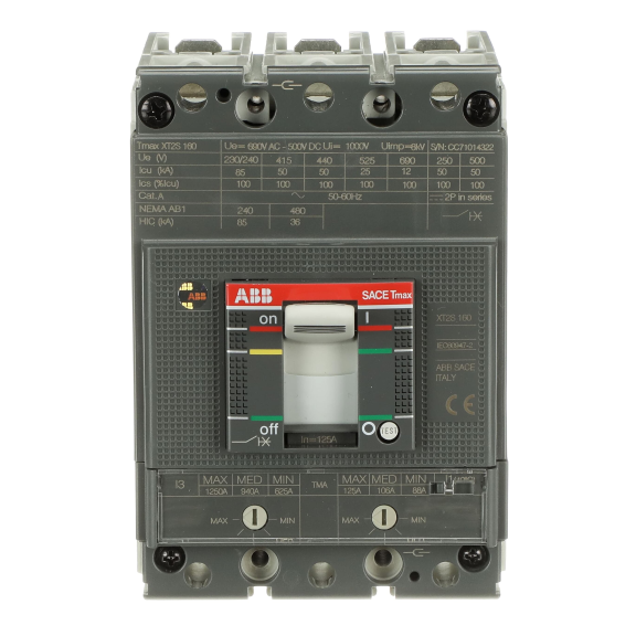 ABB 1SDA067559R1, Tmax XT, 88-125 Amper, 3 Kutuplu, 50 kA, Kompakt Şalter, XT2S 160, TMA, In=125A