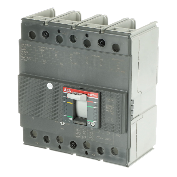 ABB 1SDA068069R1, Tmax XT, 140-200 Amper, 4 Kutuplu, 36 kA, Kompakt Şalter, XT3N 250, TMD, In=200A, 4p