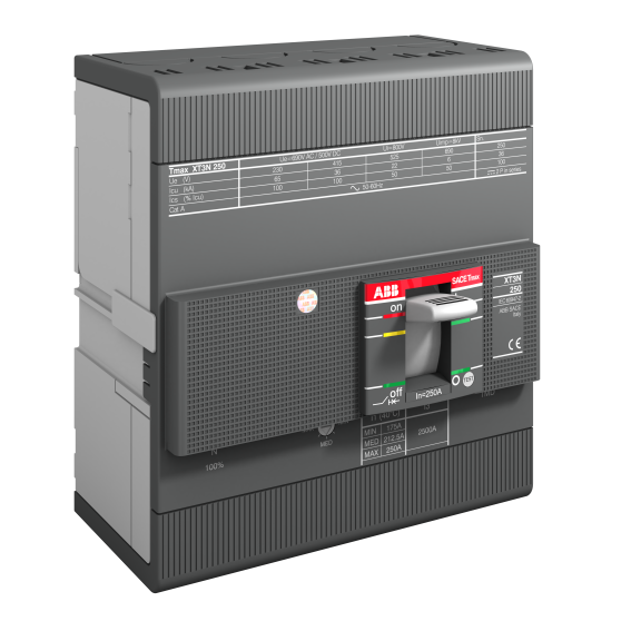 ABB 1SDA068070R1, Tmax XT, 175-250 Amper, 4 Kutuplu, 36 kA, Kompakt Şalter, XT3N 250, TMD, In=250A, 4p