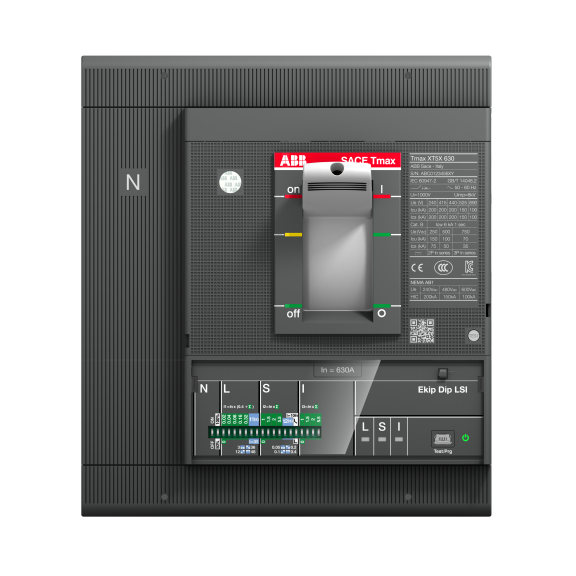 ABB 1SDA100397R1, Tmax XT, 252-630 Amper, 4 Kutuplu, 36 kA, Kompakt Şalter, XT5N 630, Ekip Dip LS/I, In=630A, 4p