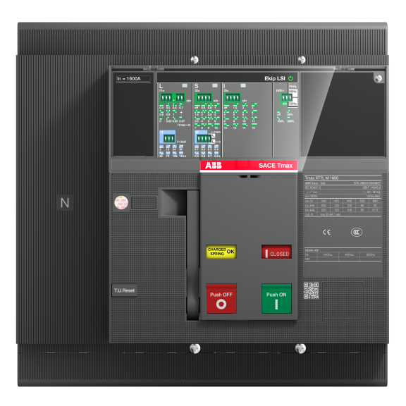 ABB 1SDA101712R1, Tmax XT, 500-1250 Amper, 4 Kutuplu, 70 kA, Kompakt Şalter, XT7H 1250M, Ekip Dip LS/I, In=1250A, 4p