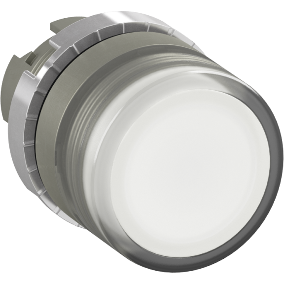ABB 1SFA184497R9105, P9MPNBG, Metal Seri, Beyaz, Işıklı Yaylı Buton Kafası, 22mm