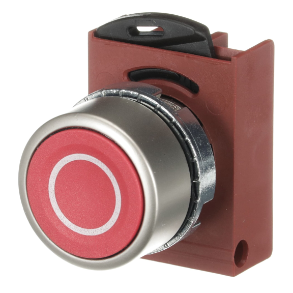 ABB 1SFA187110R9501, P9MPNRG029, Metal Seri, Kırmızı, O Simgeli Yaylı Buton Kafası, 22mm