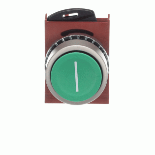 ABB 1SFA187112R9502, P9MPNVG028, Metal Seri, Yeşil, "I" Simgeli Yaylı Buton Kafası, 22mm