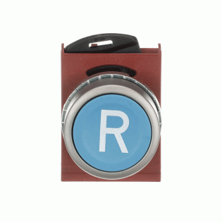 ABB 1SFA187143R9504, P9MPNLG037, Metal Seri, Mavi, "R" Simgeli Yaylı Buton Kafası, 22mm