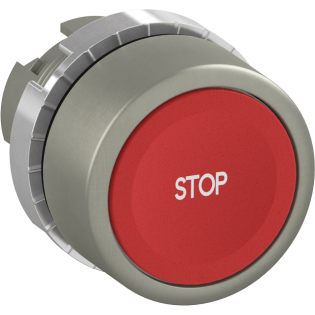 ABB 1SFA187147R9501, P9MPNRG201, Metal Seri, Kırmızı, "Stop" Yazılı Yaylı Buton Kafası, 22mm