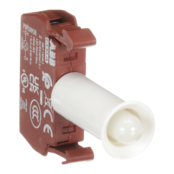 ABB 1SFA197001R1015, P9PLNVDB, Metal Seri Işıklı Butonlar ve Sinyal Lambaları için LED Bloğu, Beyaz, 24 Volt AC/DC