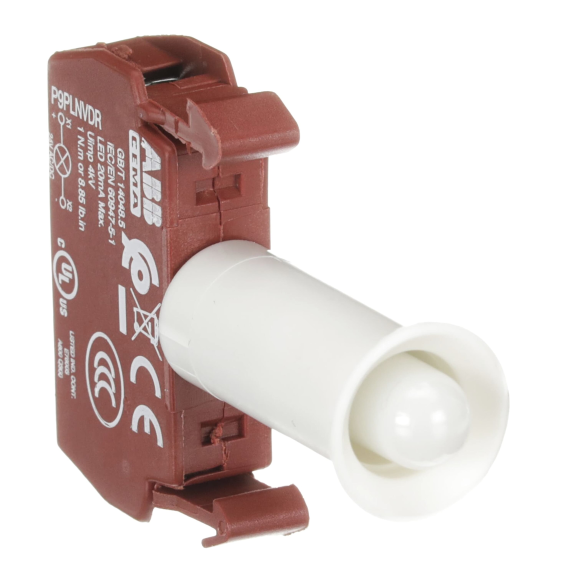 ABB 1SFA197004R1011, P9PLNVDR, Metal Seri Işıklı Butonlar ve Sinyal Lambaları için LED Bloğu, Kırmızı, 24 Volt AC/DC