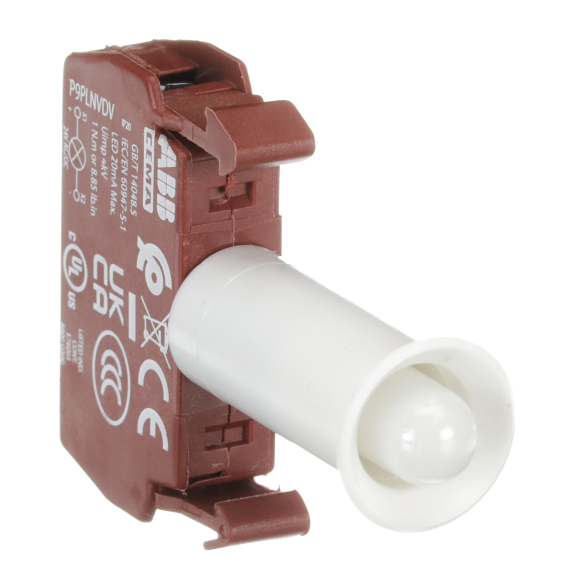 ABB 1SFA197005R1012, P9PLNVDV, Metal Seri Işıklı Butonlar ve Sinyal Lambaları için LED Bloğu, Yeşil, 24 Volt AC/DC