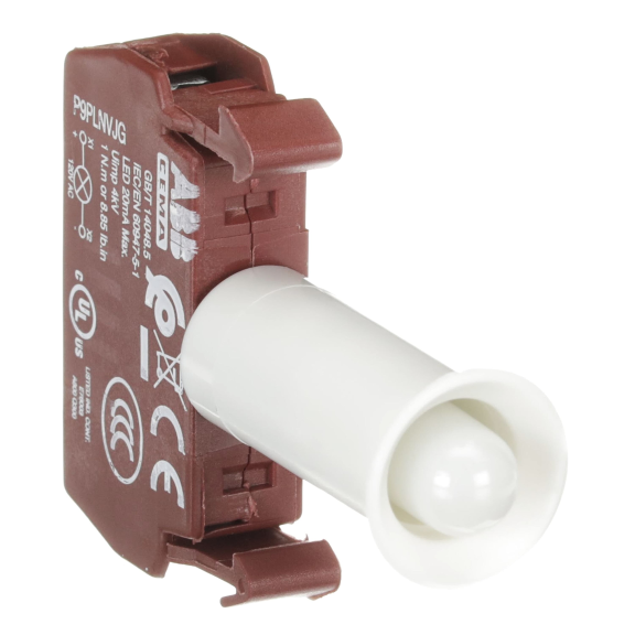 ABB 1SFA197008R1043, P9PLNVJG, Metal Seri Işıklı Butonlar ve Sinyal Lambaları için LED Bloğu, Sarı, 120 Volt AC
