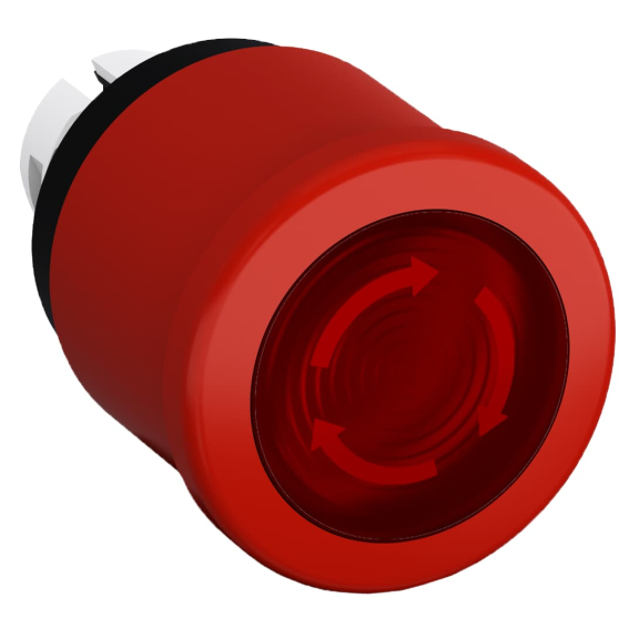 ABB 1SFA611510R1101, MPET4-10R, Plastik Seri, Kırmızı, 40mm Işıklı Acil Stop Buton Kafası, 22mm