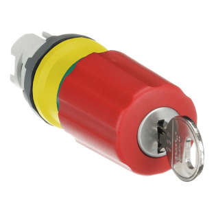 ABB 1SFA611522R1101, MPEK3-11R, Plastik Seri, Kırmızı, 30mm Kilitli Acil Stop Buton Kafası, 22mm
