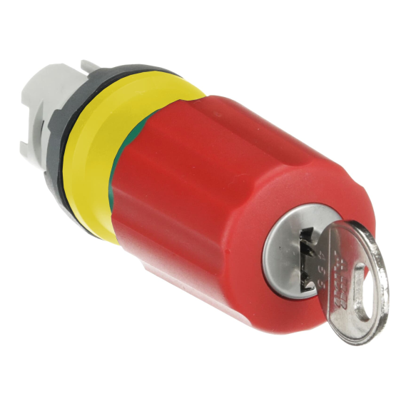 ABB 1SFA611522R1101, MPEK3-11R, Plastik Seri, Kırmızı, 30mm Kilitli Acil Stop Buton Kafası, 22mm