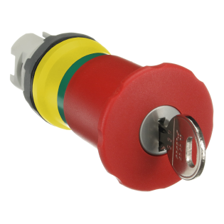 ABB 1SFA611525R1101, MPEK4-11R, Plastik Seri, Kırmızı, 40mm Kilitli Acil Stop Buton Kafası, 22mm