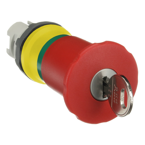 ABB 1SFA611525R1101, MPEK4-11R, Plastik Seri, Kırmızı, 40mm Kilitli Acil Stop Buton Kafası, 22mm