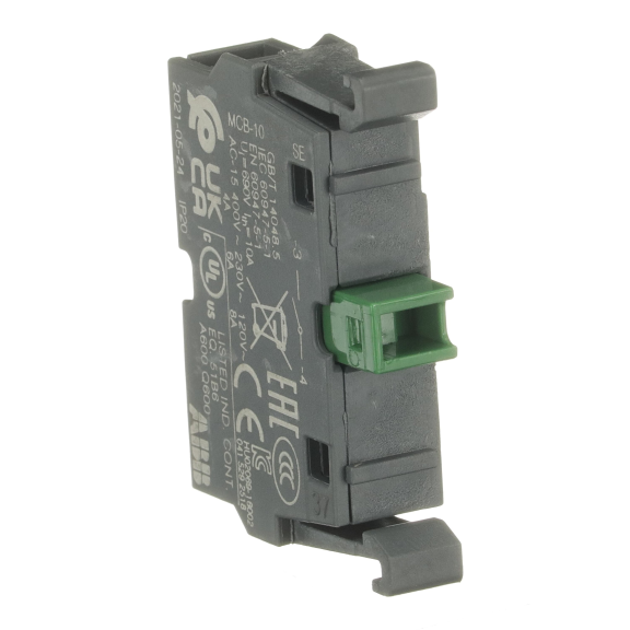 ABB 1SFA611610R1001, MCB-10, Plastik Seri Butonlar için Kontak Blok, 1NA