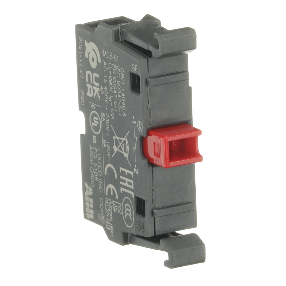 ABB 1SFA611610R1010, MCB-10, Plastik Seri Butonlar için Kontak Blok, 1NK