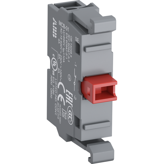 ABB 1SFA611610R1010, MCB-10, Plastik Seri Butonlar için Kontak Blok, 1NK