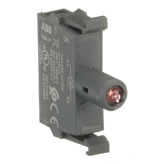 ABB 1SFA611621R1011, MLBL-01R, Plastik Seri Işıklı Butonlar ve Sinyal Lambaları için LED Bloğu, Kırmızı, 24 Volt AC/DC