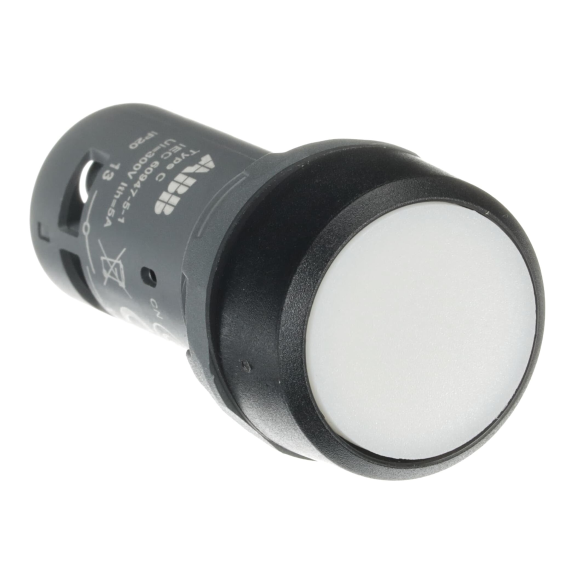 ABB 1SFA619100R1015, CP1-10W-10, Kompakt Seri, Beyaz, Monoblok Yaylı Buton, 1NA, 22mm