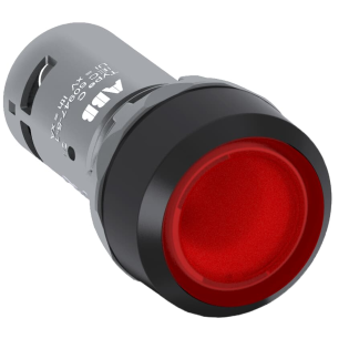 ABB 1SFA619100R1341, CP1-13R-01, Kompakt Seri, Kırmızı, Monoblok Işıklı Yaylı Düz Kafalı Buton, 230 Volt AC/DC, 1NK, 22mm