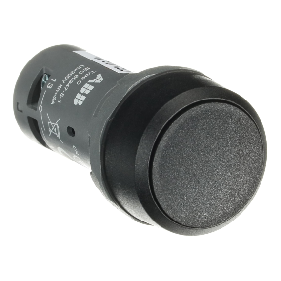 ABB 1SFA619101R1016, CP2-10B-10, Kompakt Seri, Siyah, Monoblok Kalıcı Buton, 1NA, 22mm