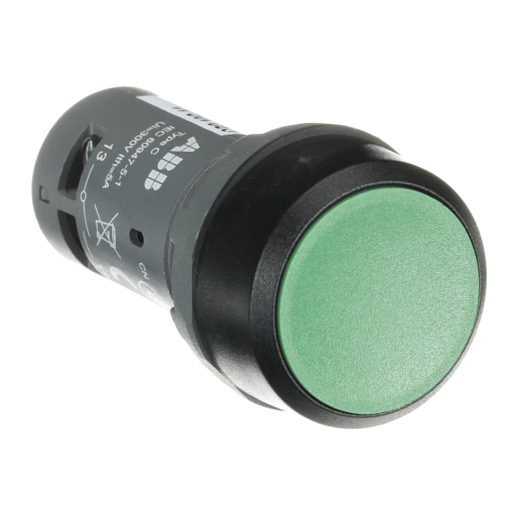 ABB 1SFA619101R1072, CP2-10G-11, Kompakt Seri, Yeşil, Monoblok Kalıcı Buton, 1NA+1NK, 22mm