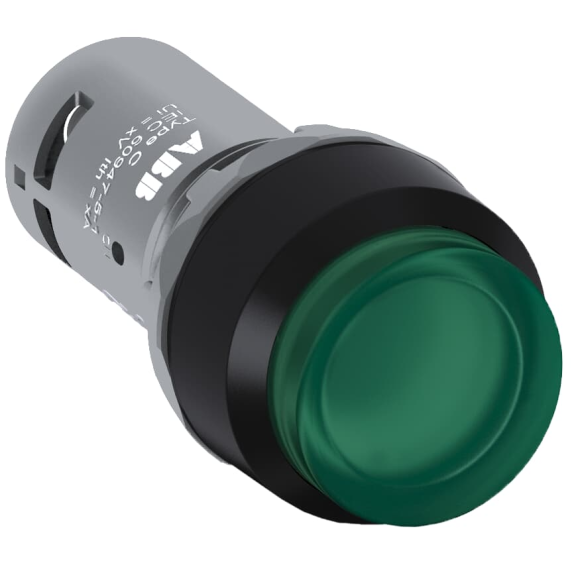 ABB 1SFA619102R1312, CP3-13G-10, Kompakt Seri, Yeşil, Monoblok Işıklı Yaylı Çıkık Kafalı Buton, 230 Volt AC/DC, 1NA, 22mm