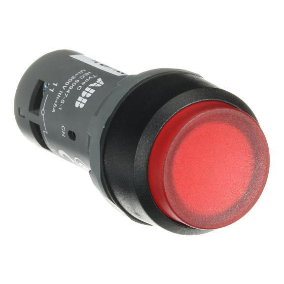 ABB 1SFA619103R1141, CP4-11R-01, Kompakt Seri, Kırmızı, Monoblok Işıklı Kalıcı Çıkık Kafalı Buton, 24 Volt AC/DC, 1NK, 22mm