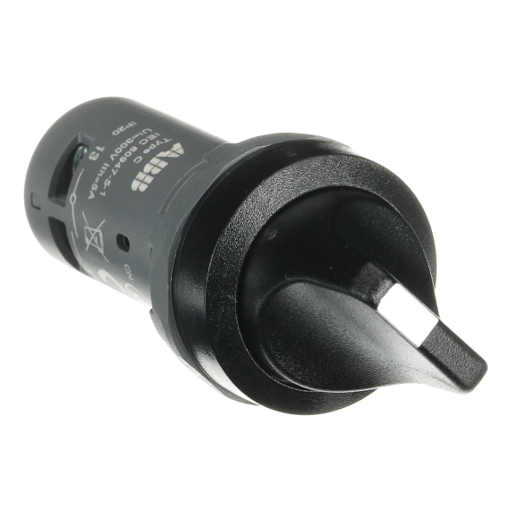 ABB 1SFA619200R1076, C2SS1-10B-11, Kompakt Seri, Siyah, Monoblok Mandal Buton, 0-1 Konumlu, Kalıcı, 1NA+1NK, 22mm