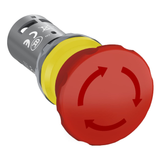 ABB 1SFA619550R1041, CE4T-10R-01, Kompakt Seri, Kırmızı, 40mm Mantar Kafalı Monoblok Acil Stop Butonu, 1NK, 22mm