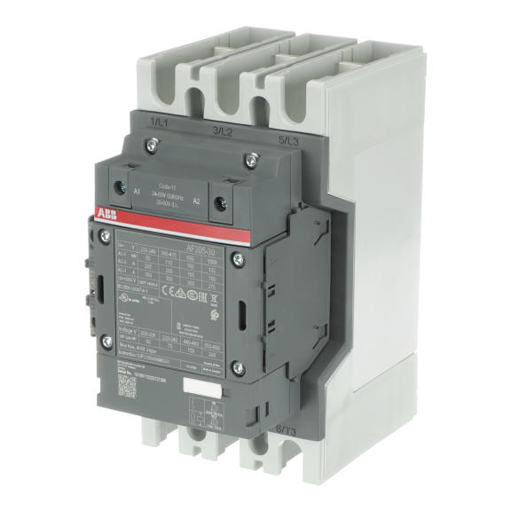 ABB 1SFL527002R1111, AF205-30-11, AF Serisi, 205 Amper, 110 kW, 3 Kutuplu, Kontaktör, 24-60 Volt AC/DC, 1NA+1NK